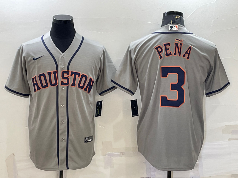 Men’s Houston Astros Jeremy Pena #3 Gray Jersey