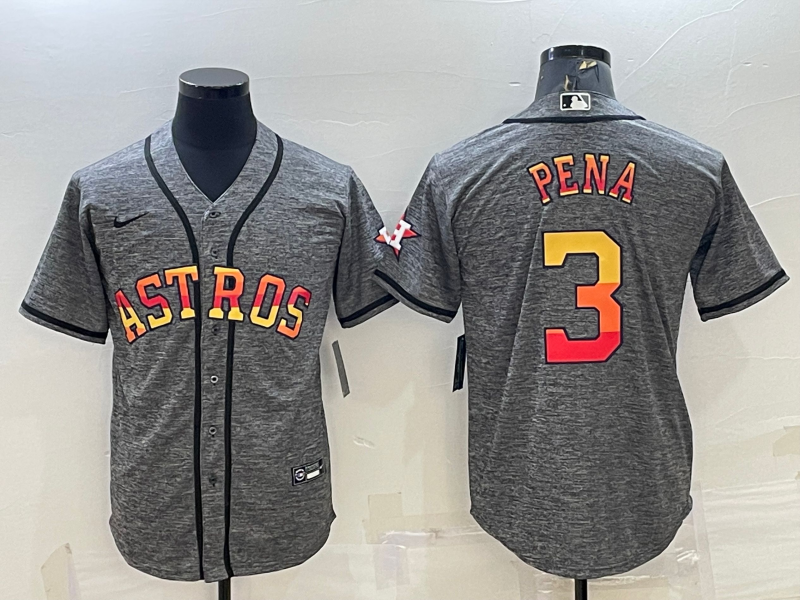Men’s Houston Astros Jeremy Pena #3 Gray Jersey
