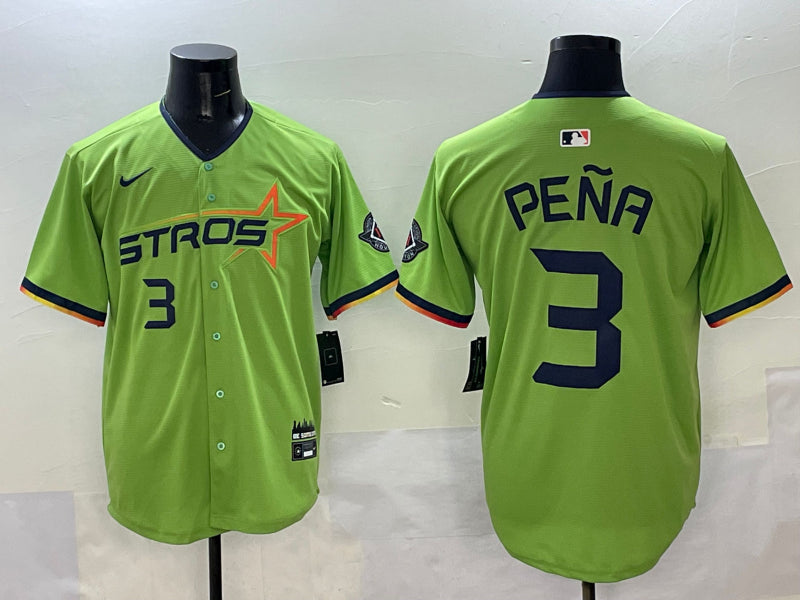 Men’s Houston Astros Jeremy Pena #3 Green 2025 City Connect Limited Jersey