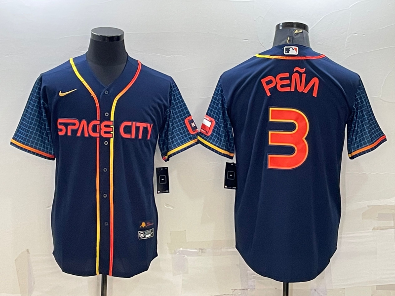 Men’s Houston Astros Jeremy Pena #3 Navy 2022 City Connect Jersey