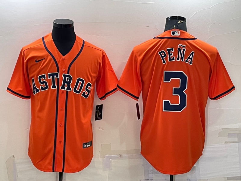 Men’s Houston Astros Jeremy Pena #3 Orange Jersey