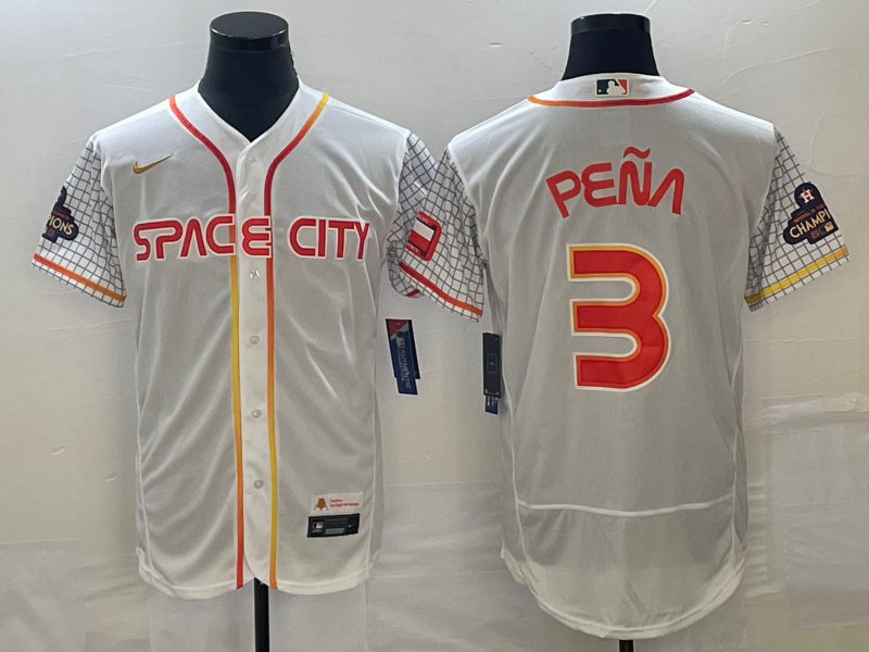 Men’s Houston Astros Jeremy Pena #3 White City Connect Jersey