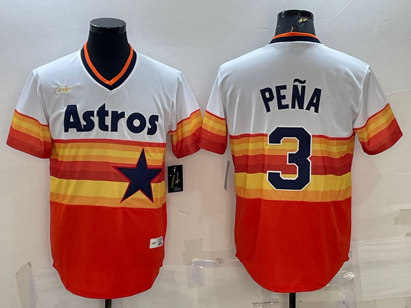 Men’s Houston Astros Jeremy Pena #3 White Home Cooperstown Collection Team Jersey