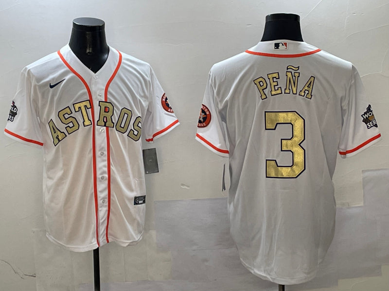 Men’s Houston Astros Jeremy Pena #3 White Jersey