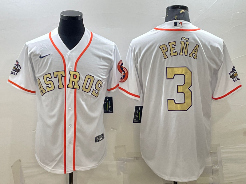 Men’s Houston Astros Jeremy Pena #3 White Team Jersey