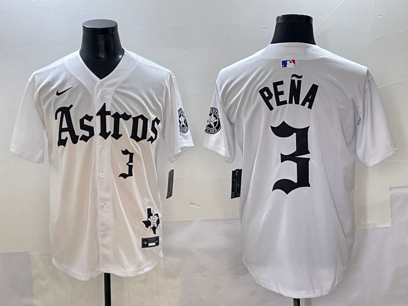 Men’s Houston Astros Jeremy Pena #3 White Team Jersey