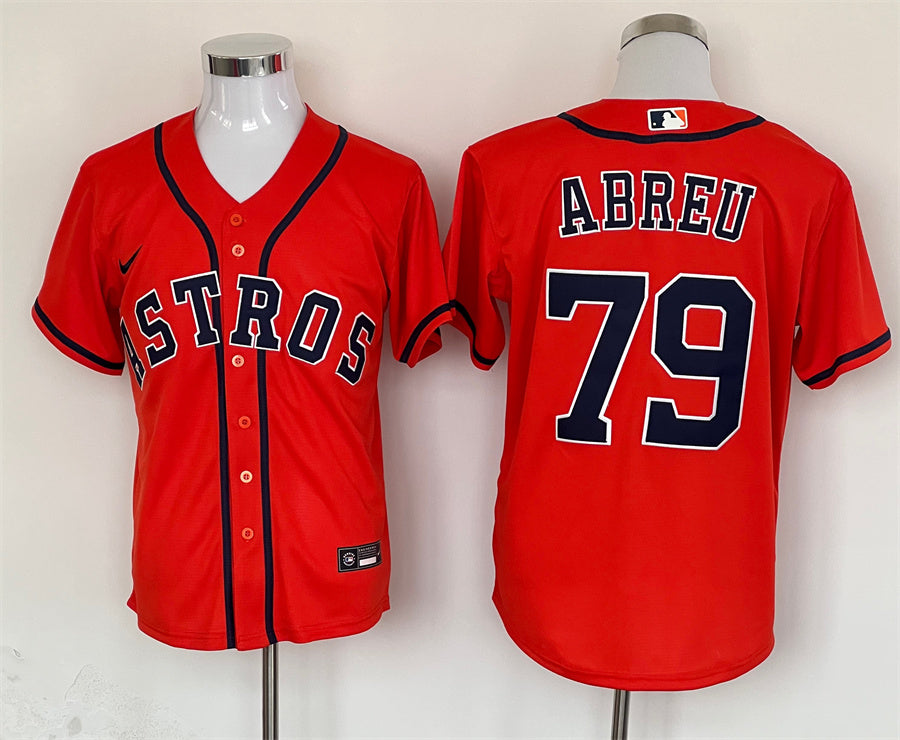 Men’s Houston Astros Jose Abreu #79 Orange Limited Jersey