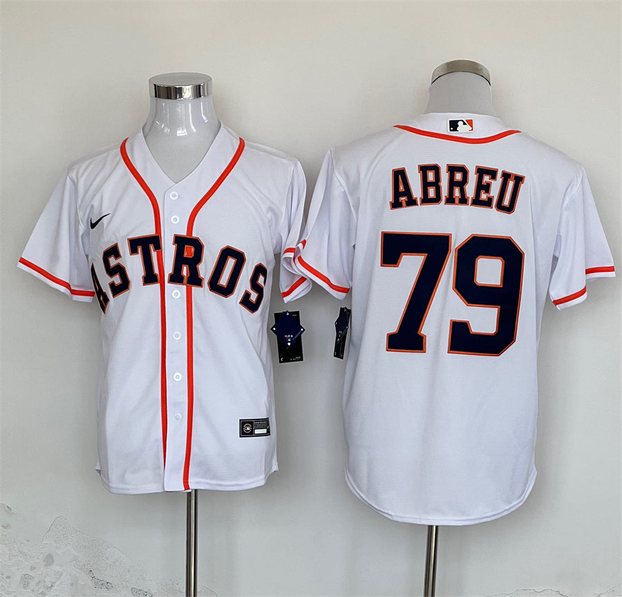 Men’s Houston Astros Jose Abreu #79 White Home Jersey