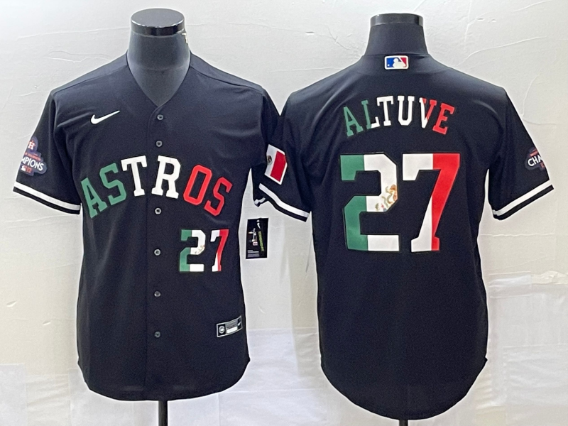 Men’s Houston Astros Jose Altuve #27 Black Alternate Jersey