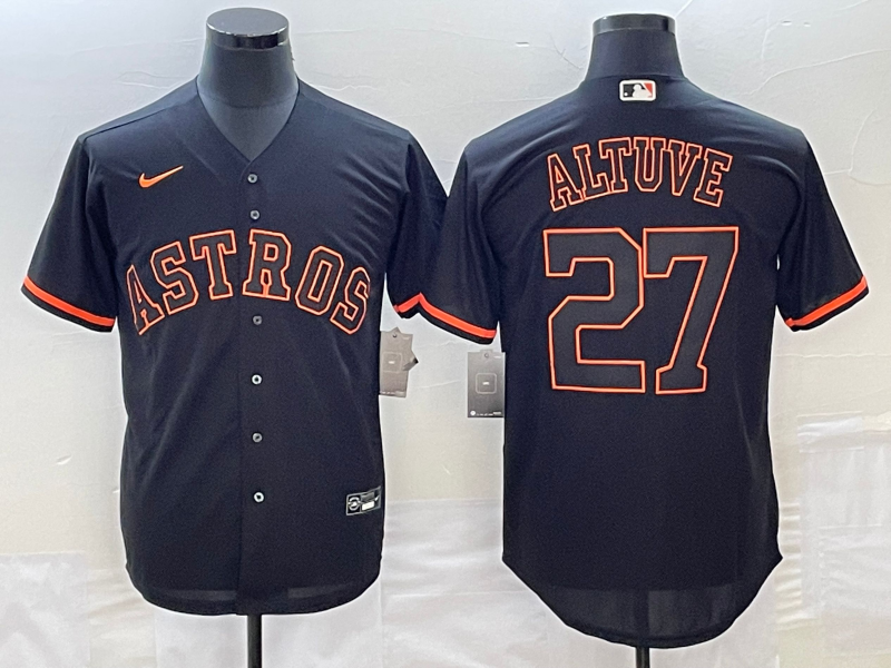 Men’s Houston Astros Jose Altuve #27 Black Authentic Jersey