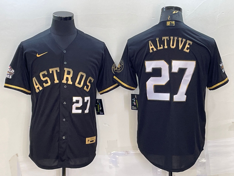 Men’s Houston Astros Jose Altuve #27 Black Authentic Jersey