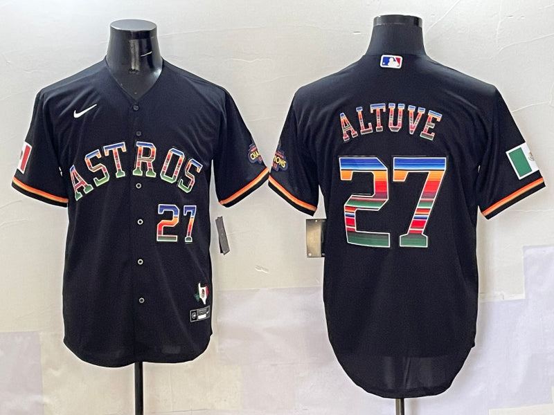 Men’s Houston Astros Jose Altuve #27 Black Jersey