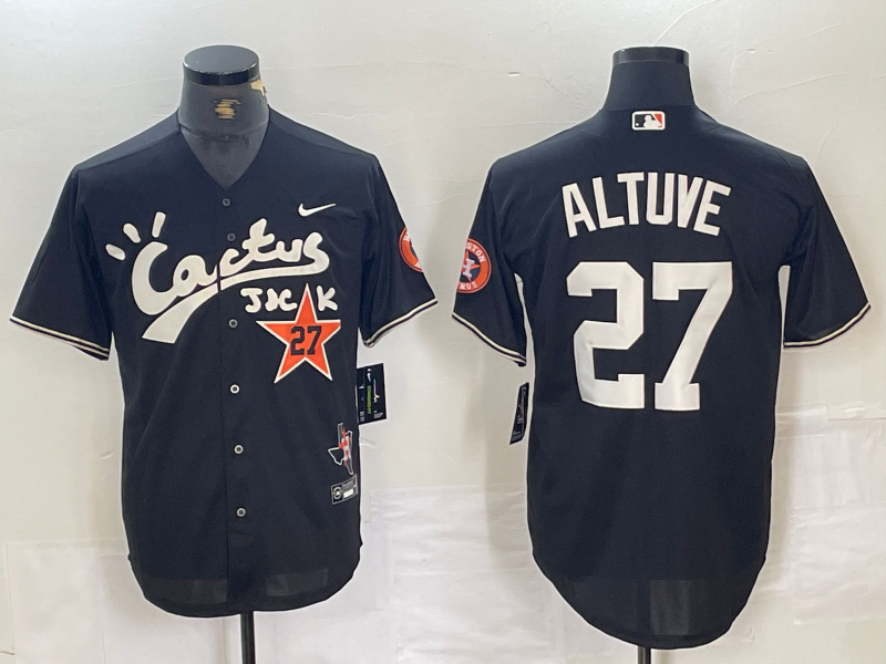 Men’s Houston Astros Jose Altuve #27 Black Limited Jersey