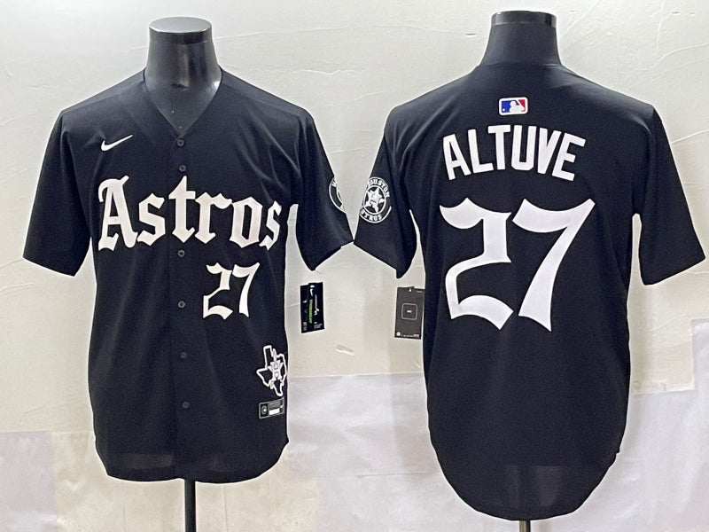 Men’s Houston Astros Jose Altuve #27 Black Team Jersey