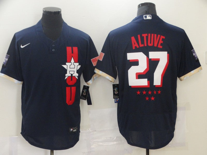 Men’s Houston Astros Jose Altuve #27 Navy All Star Jersey