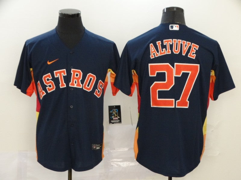 Men’s Houston Astros Jose Altuve #27 Navy Baseball Jersey