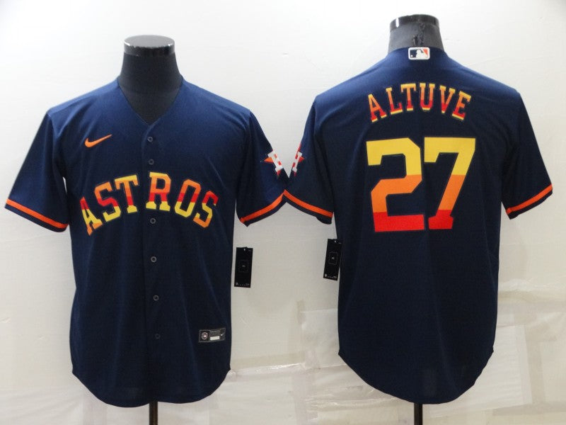 Men’s Houston Astros Jose Altuve #27 Navy Jersey