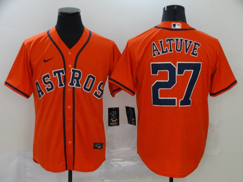 Men’s Houston Astros Jose Altuve #27 Orange Baseball Jersey