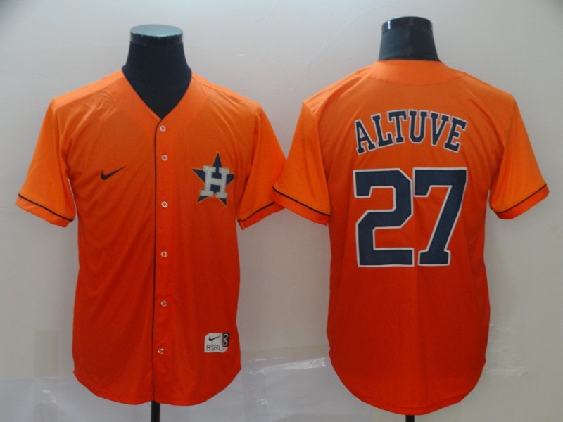 Men’s Houston Astros Jose Altuve #27 Orange Jersey