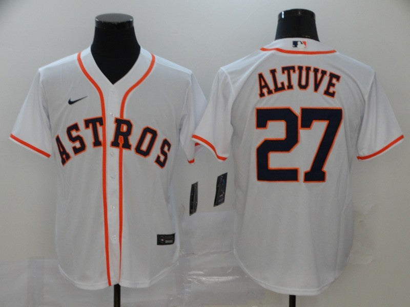 Men’s Houston Astros Jose Altuve #27 White Baseball Jersey