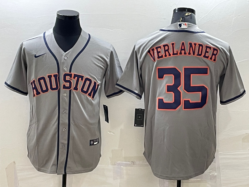 Men’s Houston Astros Justin Verlander #35 Gray Jersey