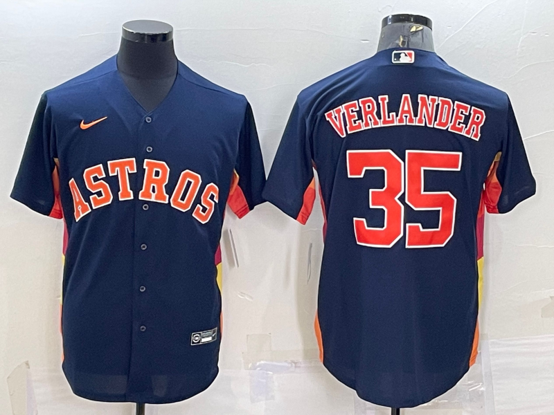 Men’s Houston Astros Justin Verlander #35 Navy Alternate Name Jersey