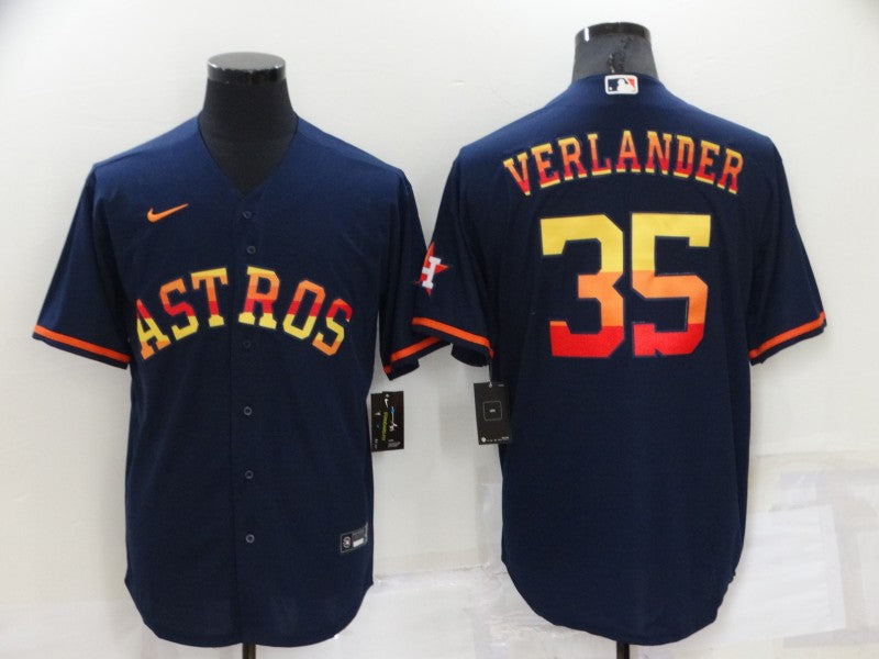 Men’s Houston Astros Justin Verlander #35 Navy Jersey