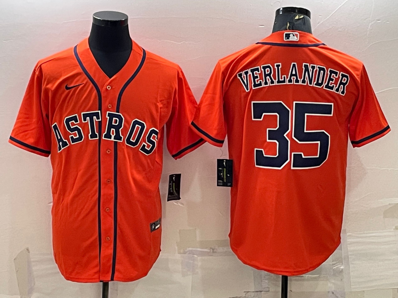 Men’s Houston Astros Justin Verlander #35 Orange Jersey
