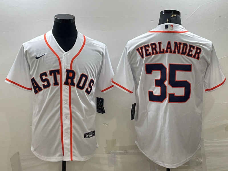Men’s Houston Astros Justin Verlander #35 White Home Jersey