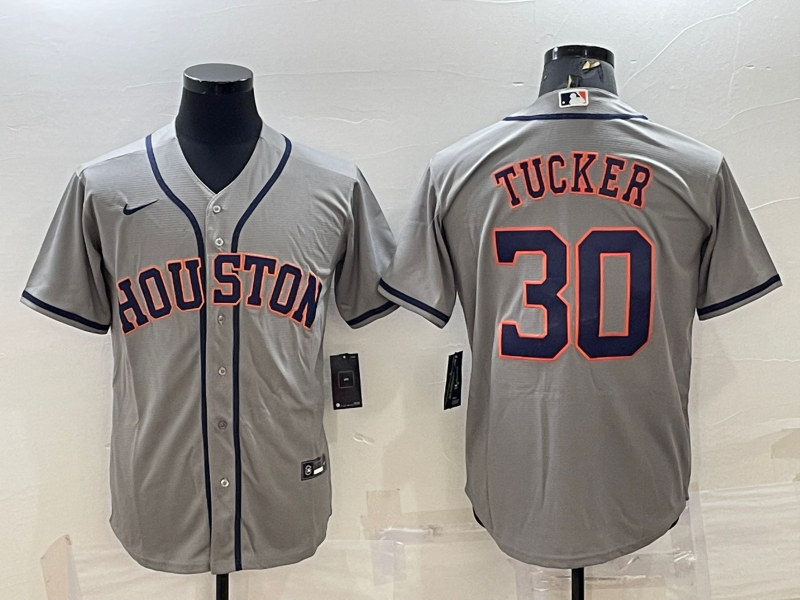 Men’s Houston Astros Kyle Tucker #30 Gray Jersey