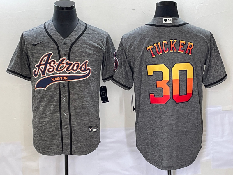 Men’s Houston Astros Kyle Tucker #30 Gray Jersey Joint Edition