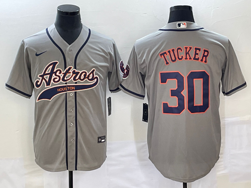 Men’s Houston Astros Kyle Tucker #30 Gray Jersey Joint Edition