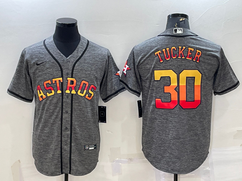 Men’s Houston Astros Kyle Tucker #30 Gray Team Jersey