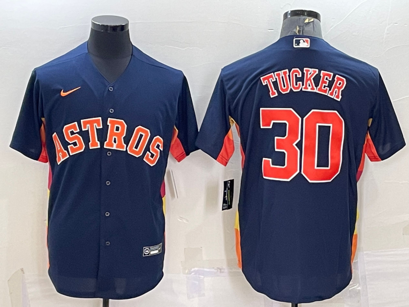 Men’s Houston Astros Kyle Tucker #30 Navy Alternate Name Jersey
