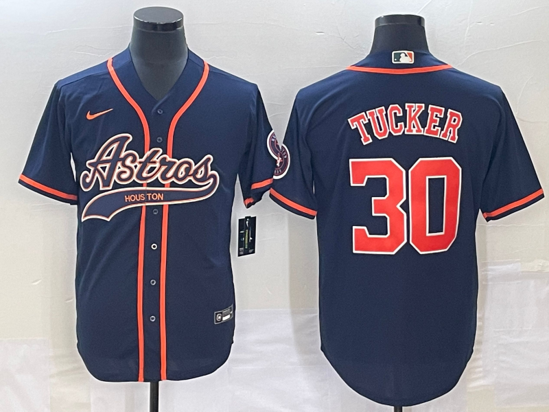 Men’s Houston Astros Kyle Tucker #30 Navy Jersey Joint Edition
