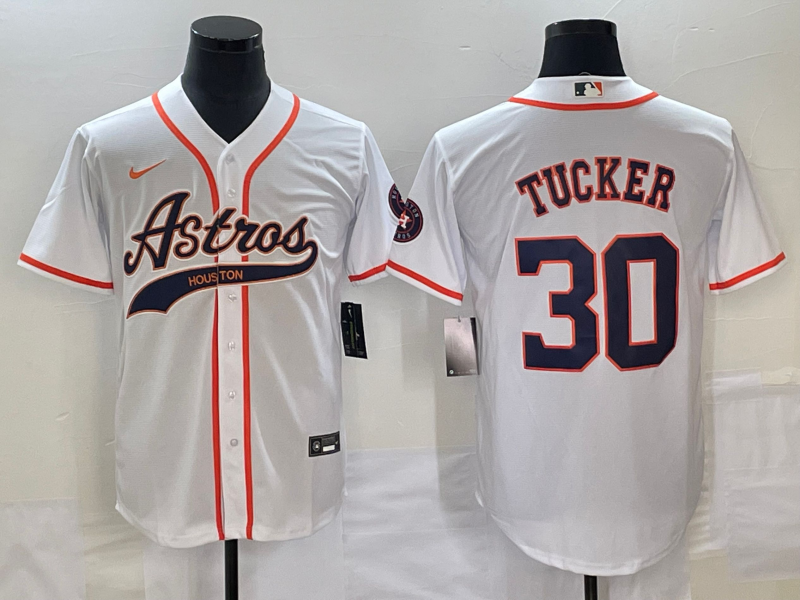 Men’s Houston Astros Kyle Tucker #30 White Jersey Joint Edition