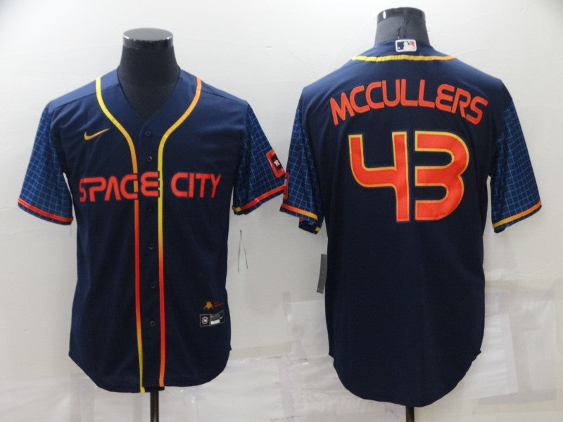 Men’s Houston Astros Lance McCullers #43 Navy Space City Jersey