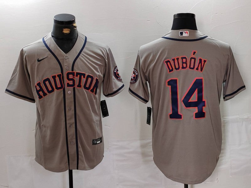 Men’s Houston Astros Mauricio Dubon #14 Gray Road Jersey