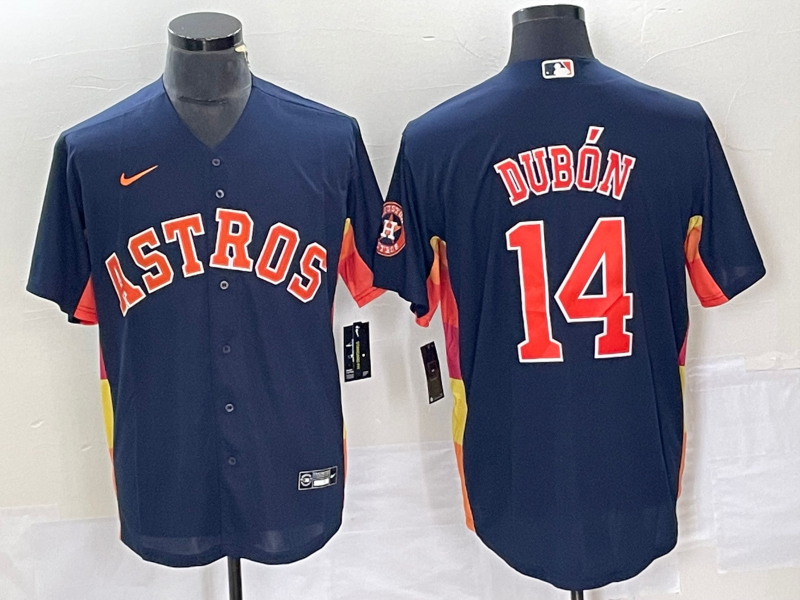 Men’s Houston Astros Mauricio Dubon #14 Navy Alternate Name Jersey