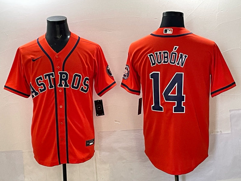 Men’s Houston Astros Mauricio Dubon #14 Orange Alternate Jersey