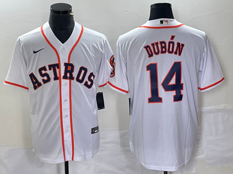 Men’s Houston Astros Mauricio Dubon #14 White Home Jersey