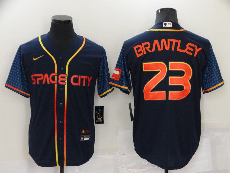 Men’s Houston Astros Michael Brantley #23 Navy Space City Jersey