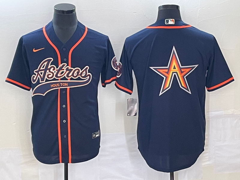 Men’s Houston Astros Navy Alternate Jersey Joint Edition
