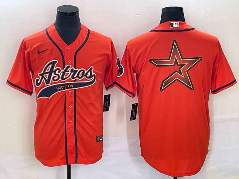 Men’s Houston Astros Orange Authentic Jersey Joint Edition