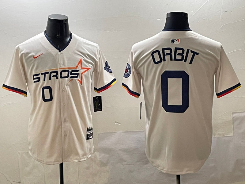 Men’s Houston Astros Orbit #0 Cream 2025 City Connect Limited Jersey