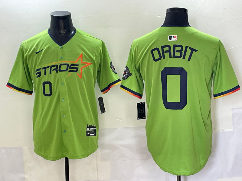 Men’s Houston Astros Orbit #0 Green 2025 City Connect Limited Jersey