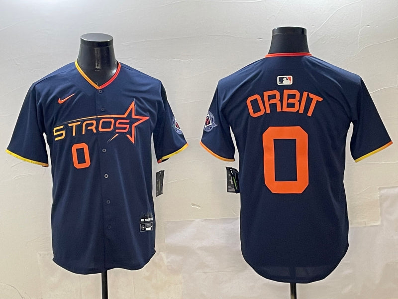 Men’s Houston Astros Orbit #0 Navy 2025 City Connect Limited Jersey