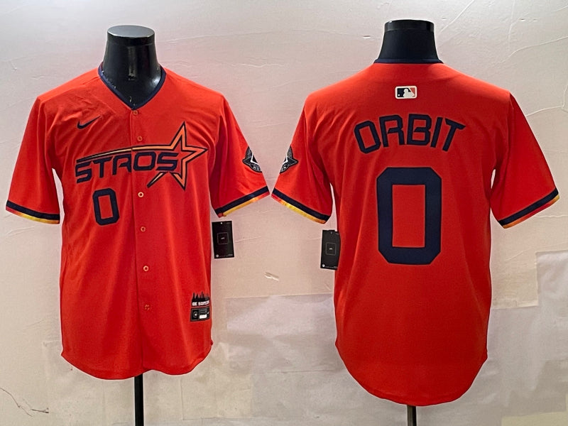 Men’s Houston Astros Orbit #0 Orange 2025 City Connect Limited Jersey
