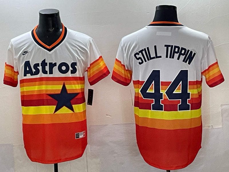 Men’s Houston Astros Still Tippin #44 White Home Cooperstown Collection Jersey