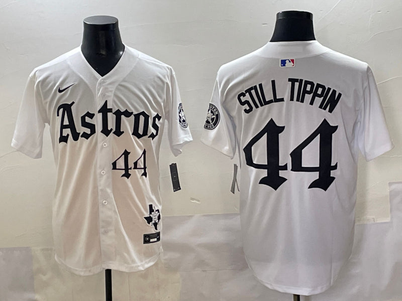 Men’s Houston Astros Still Tippin #44 White Team Jersey